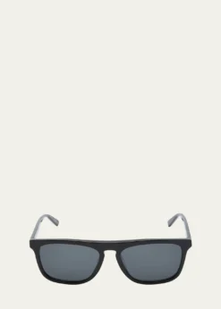 Saint LaurentMen's Slim Acetate Aviator Sunglasses with Logo