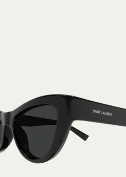 Saint LaurentSleek Logo Plastic Cat-Eye Sunglasses