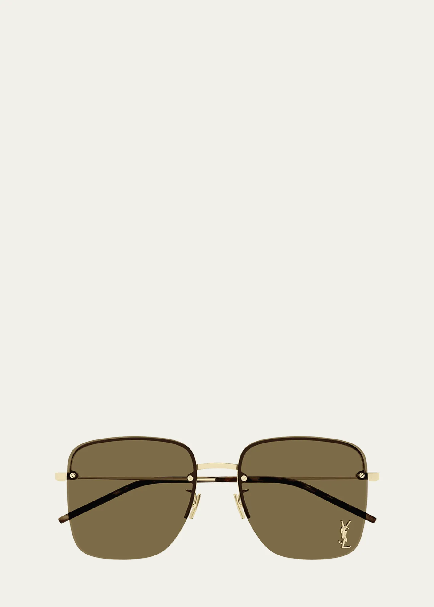 Saint LaurentYSL Rimless Square Metal Sunglasses