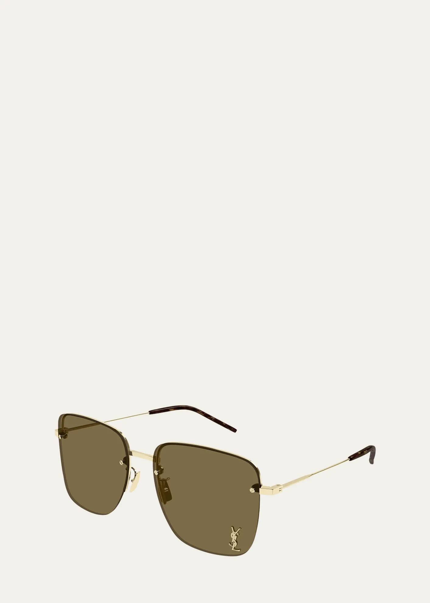 Saint LaurentYSL Rimless Square Metal Sunglasses