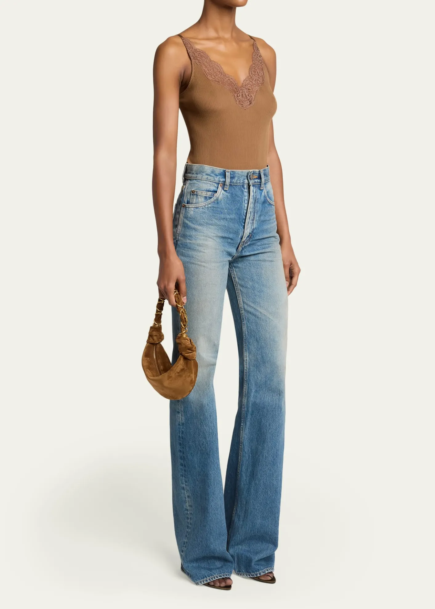 Saint LaurentAmalia Mini YSL Suede Hobo Bag