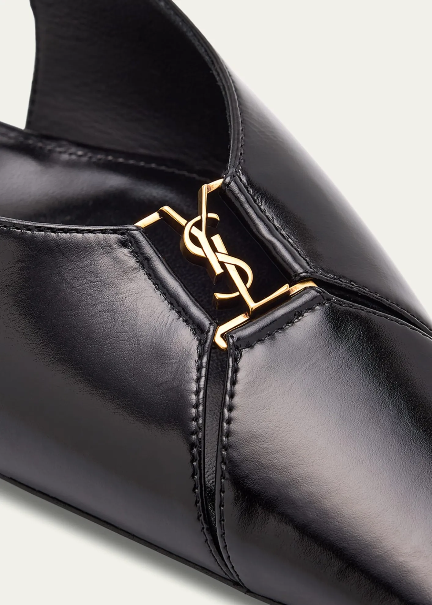 Saint LaurentBabylone Leather YSL Slingback Ballerina Flats