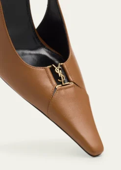Saint LaurentBabylone Leather YSL Slingback Pumps