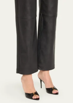 Saint LaurentBabylone YSL Ruched Leather Mule Sandals