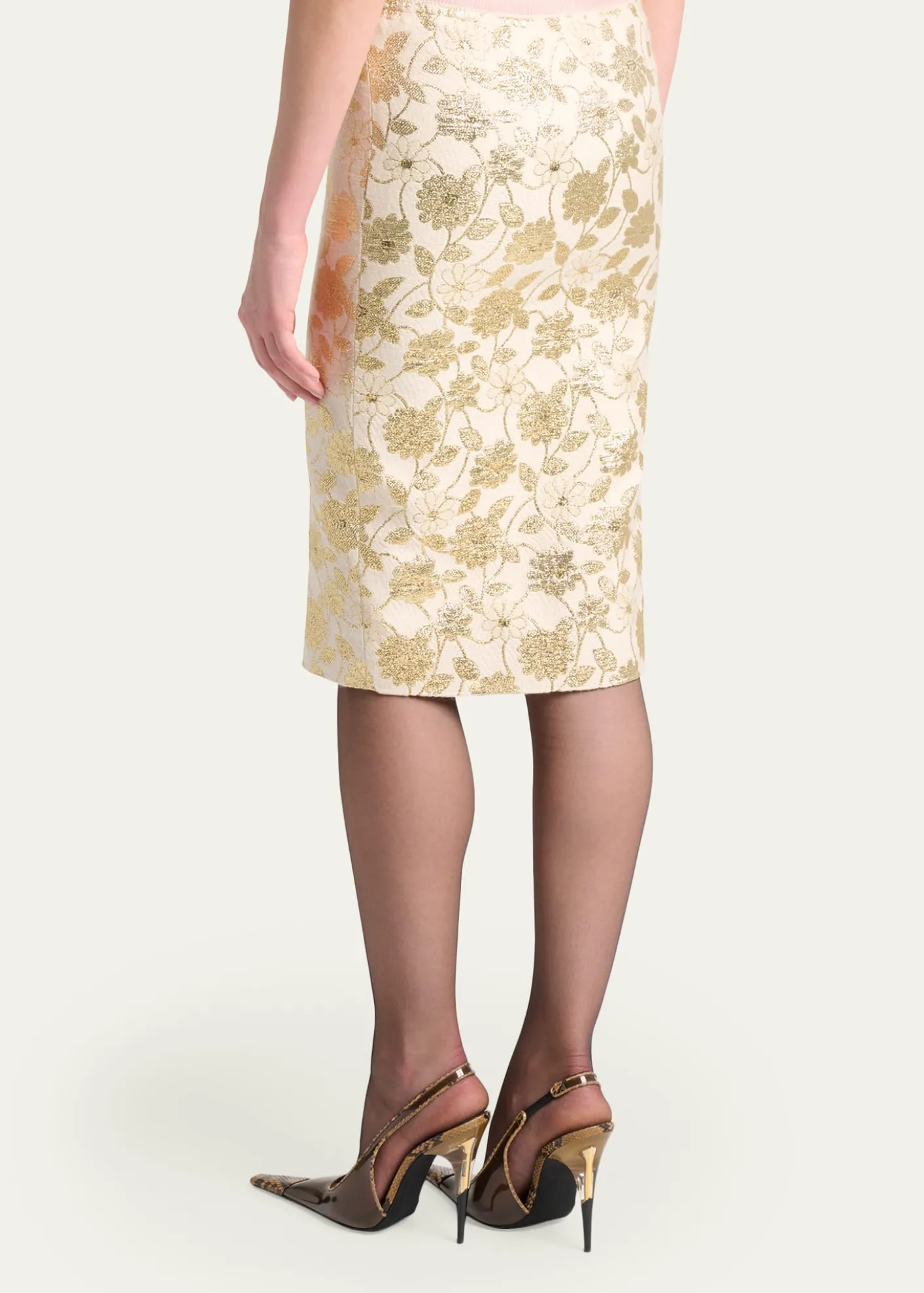 Saint LaurentBrocade Midi Skirt