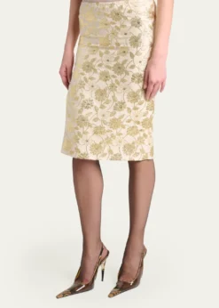 Saint LaurentBrocade Midi Skirt