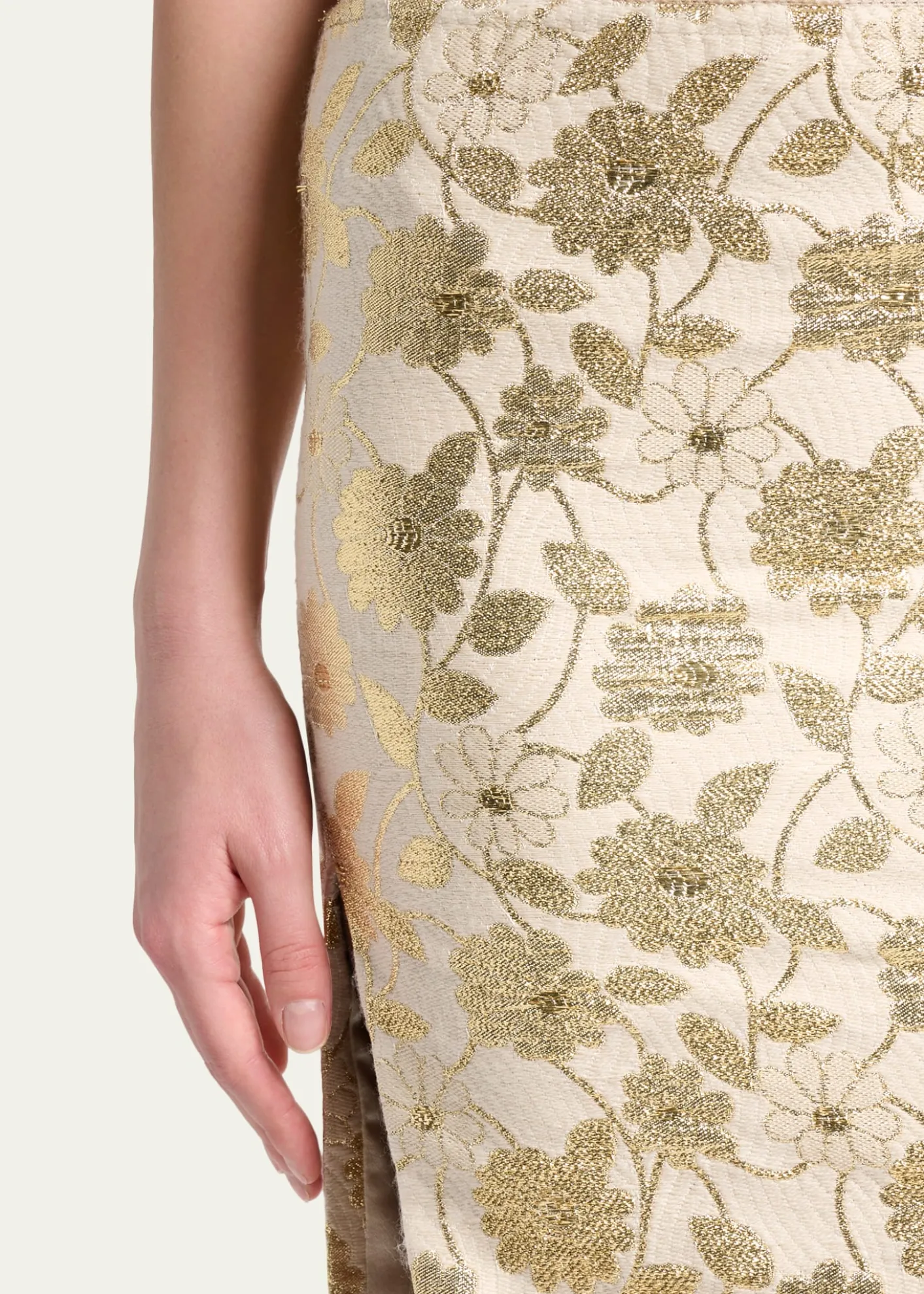 Saint LaurentBrocade Midi Skirt