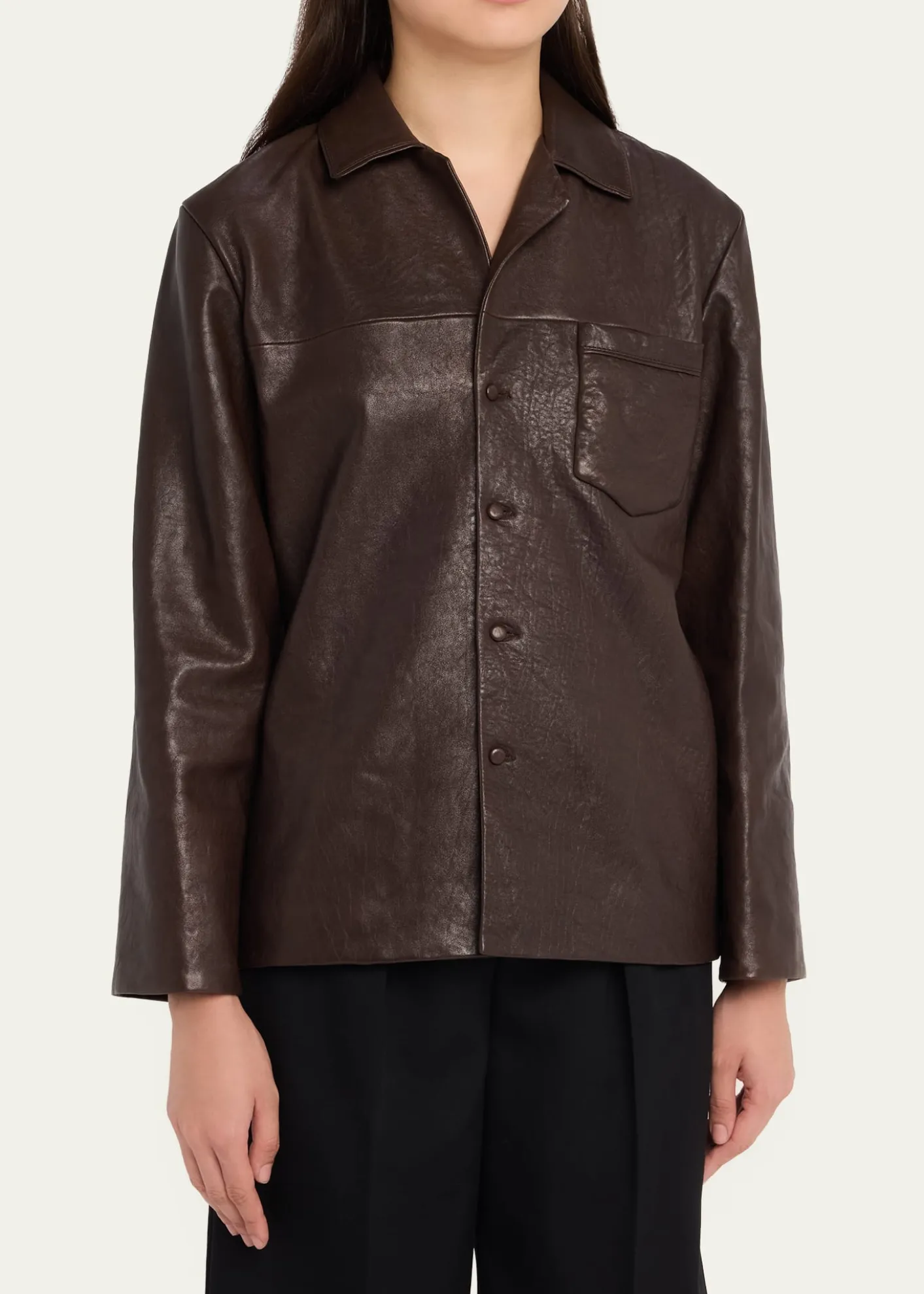 Saint LaurentBubbled Lambskin Leather Jacket