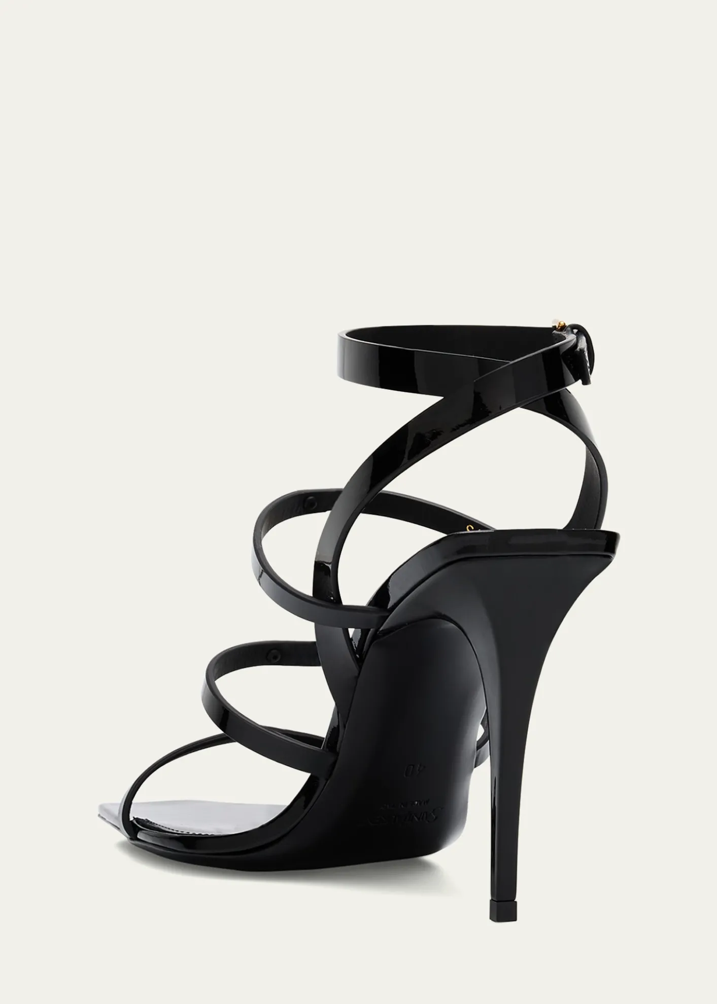 Saint LaurentCassandra YSL Medallion Leather Stiletto Sandals