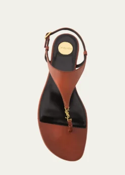 Saint LaurentCassandra YSL Smooth Leather Sandals