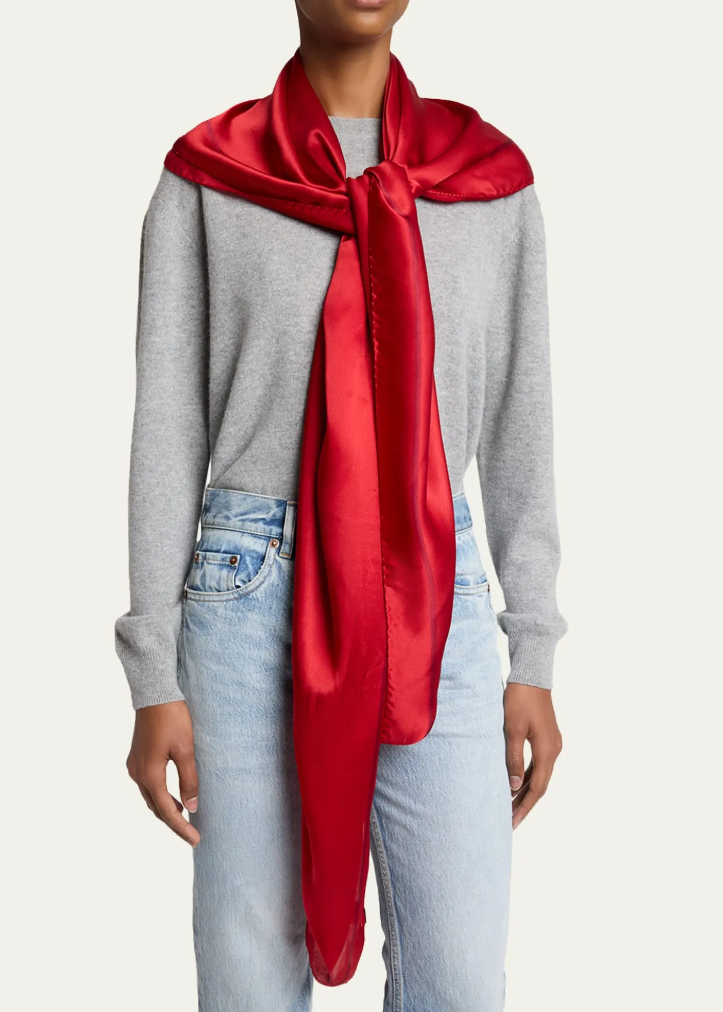 Saint LaurentCassandre Square Silk Scarf