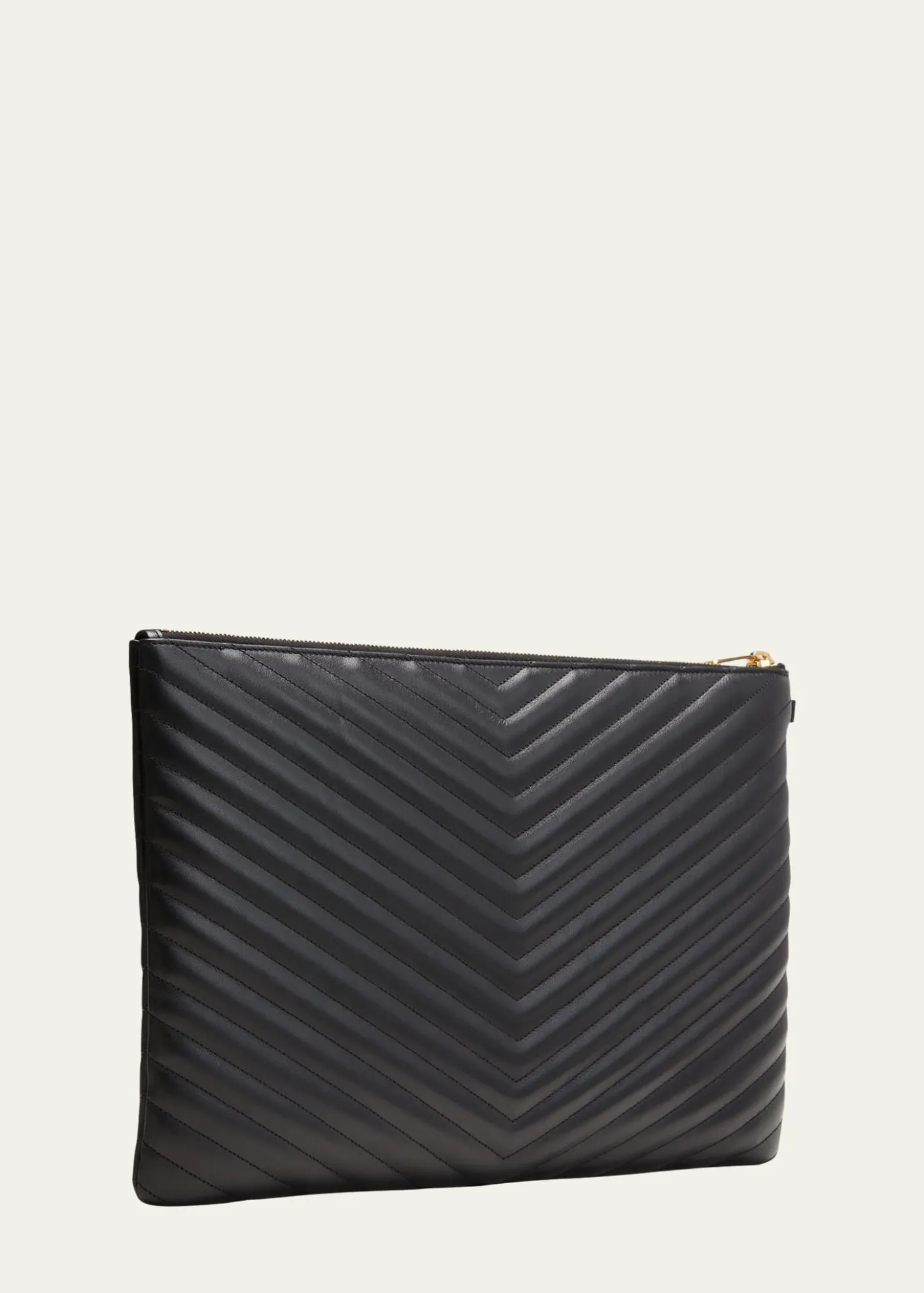 Saint LaurentCassandre YSL Monogram Large Pouch in Smooth Leather