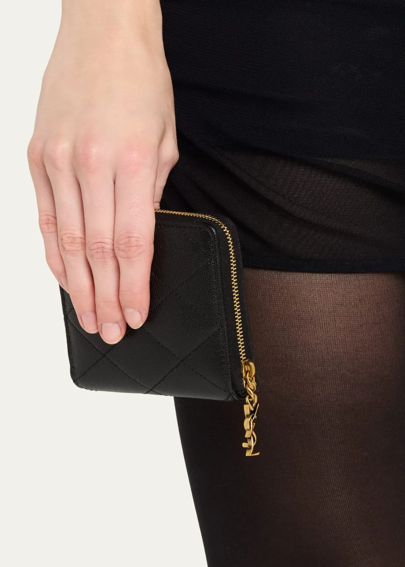 Saint LaurentCassandre YSL Quilted Leather Wallet