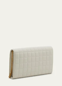 Saint LaurentCassandre YSL Wallet on Chain in Quilted Smooth Leather
