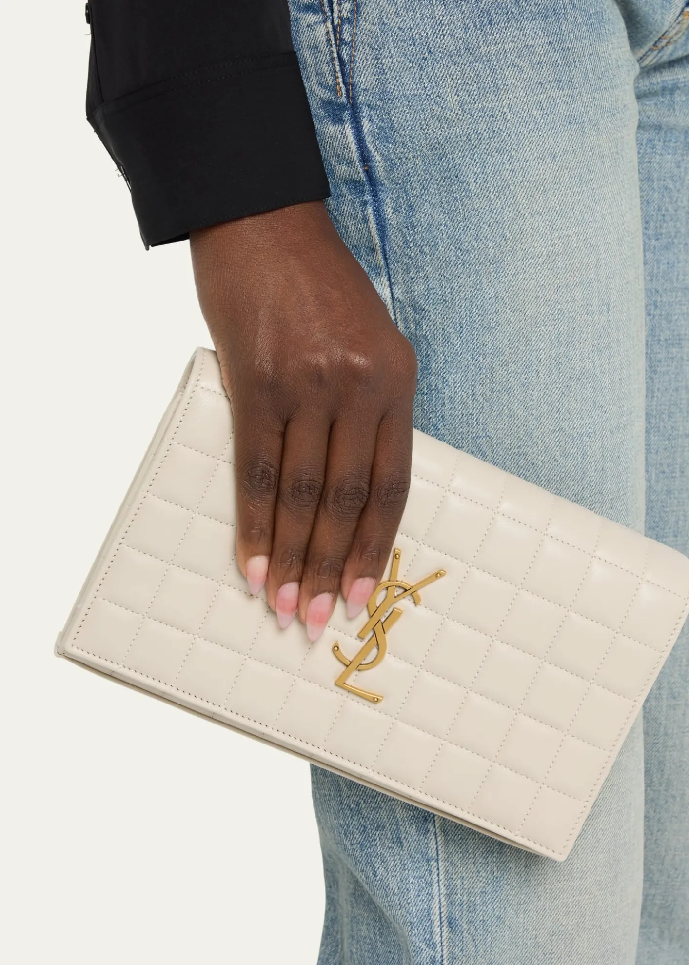Saint LaurentCassandre YSL Wallet on Chain in Quilted Smooth Leather