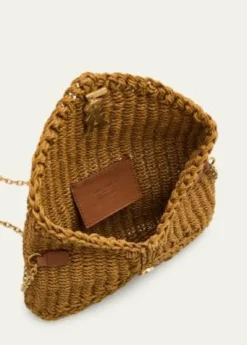 Saint LaurentCassandre YSL Woven Raffia Shoulder Bag Pouch Bag