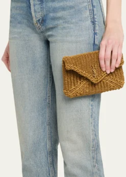 Saint LaurentCassandre YSL Woven Raffia Shoulder Bag Pouch Bag