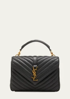 Saint LaurentCollege Medium Flap YSL Shoulder Bag in Quilted Leather