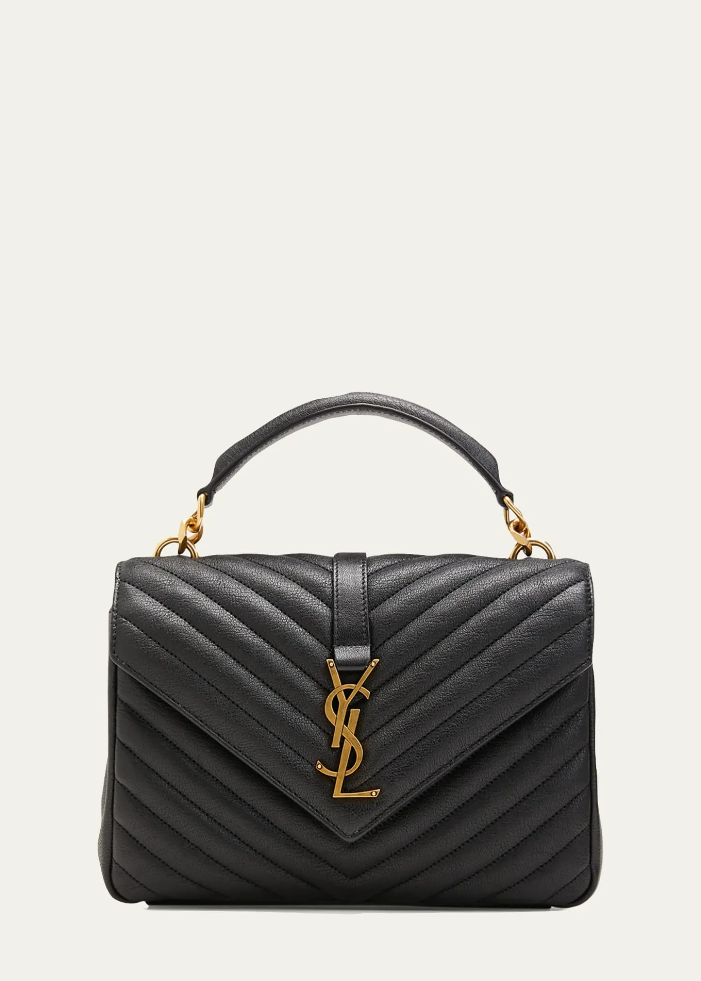 Saint LaurentCollege Medium Flap YSL Shoulder Bag in Quilted Leather