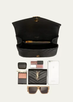 Saint LaurentCollege Medium Flap YSL Shoulder Bag in Quilted Leather