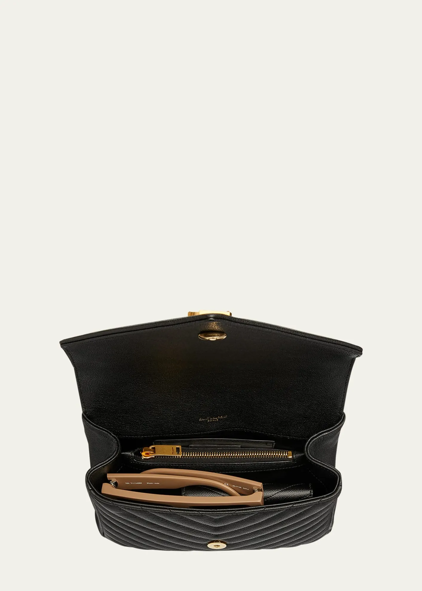 Saint LaurentCollege Medium Flap YSL Shoulder Bag in Quilted Leather
