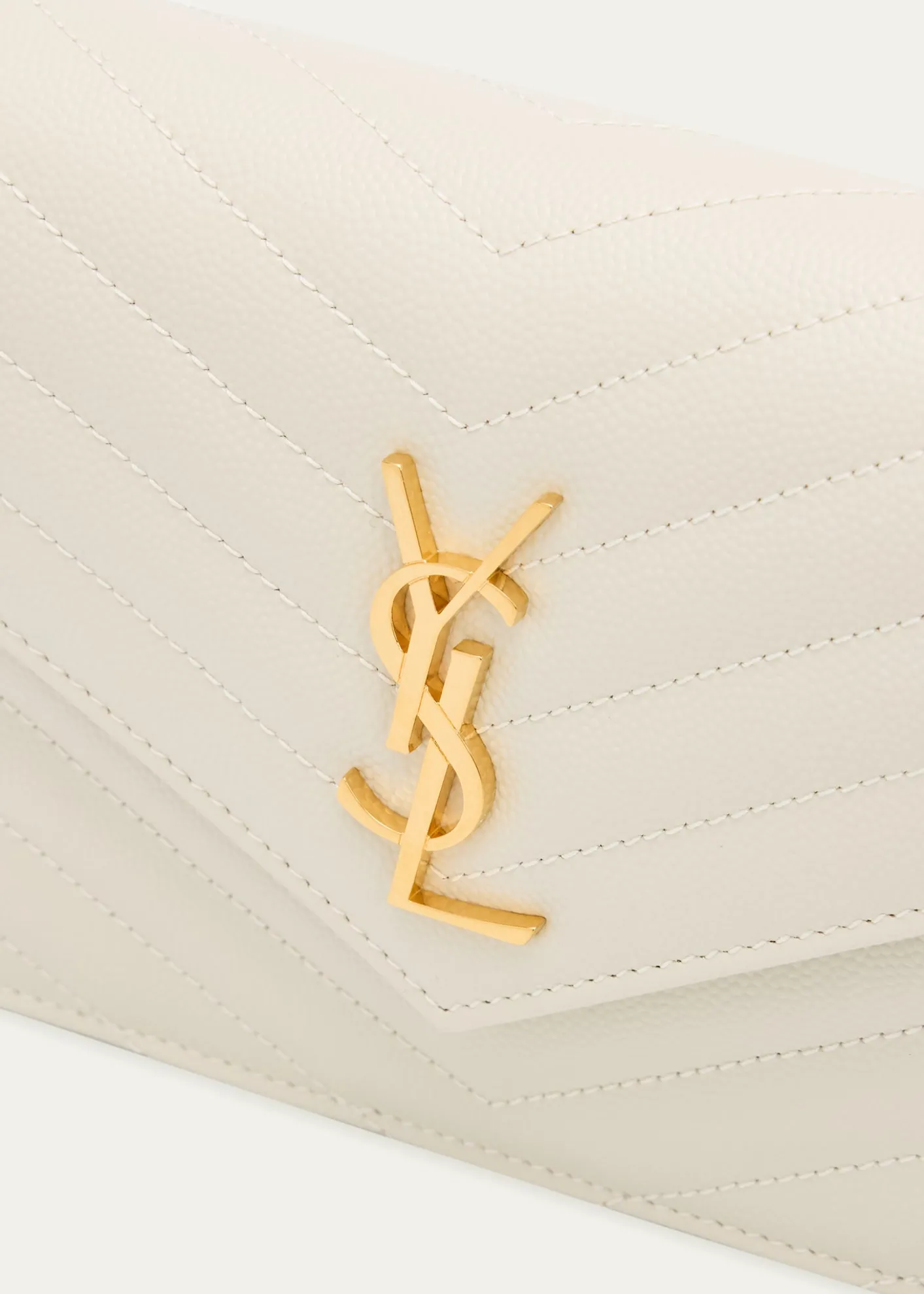 Saint LaurentEnvelope Small YSL Wallet on Chain in Grain Leather