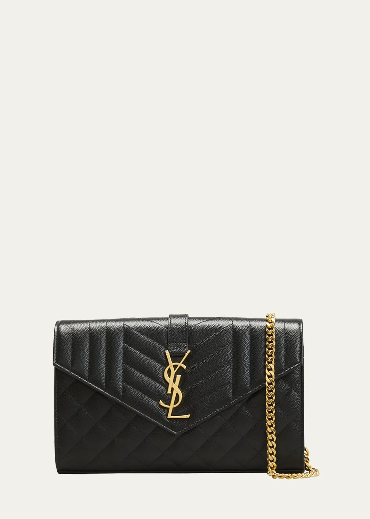 Saint LaurentEnvelope Triquilt YSL Crossbody in Grained Leather
