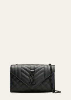Saint LaurentEnvelope Triquilt Small YSL Shoulder Bag in Grained Leather