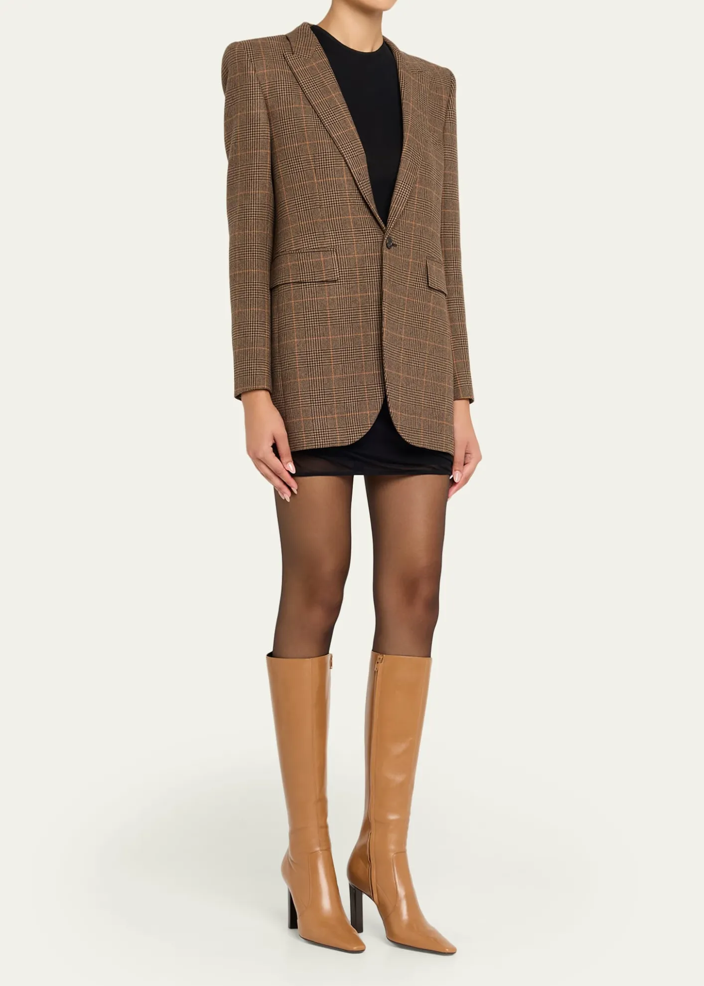 Saint LaurentFrancoise Smooth Leather Knee-High Boots