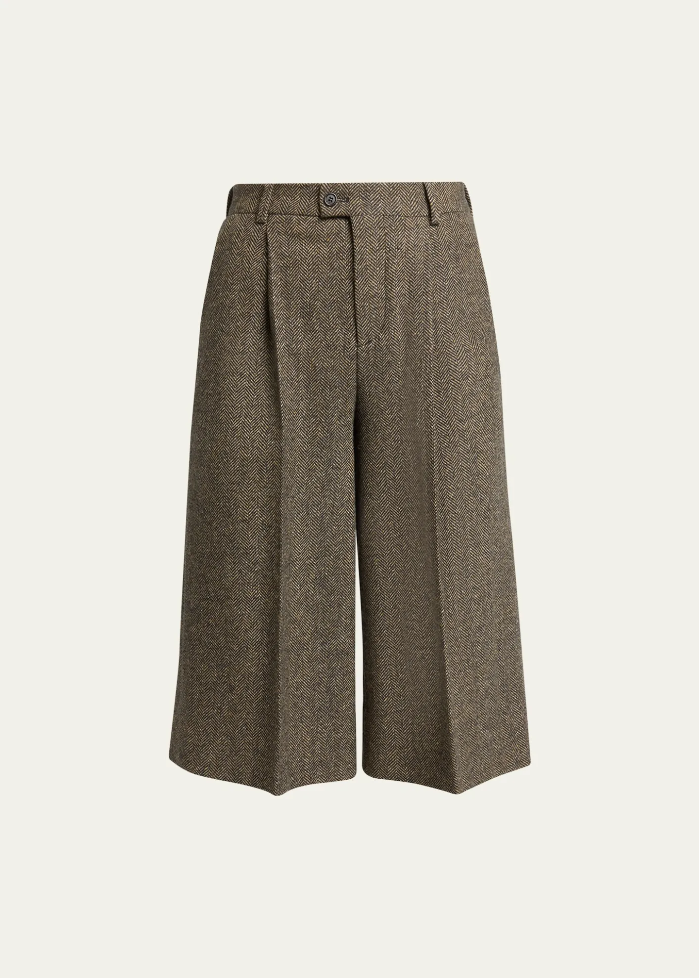 Saint LaurentHerringbone Wool Culotte Shorts