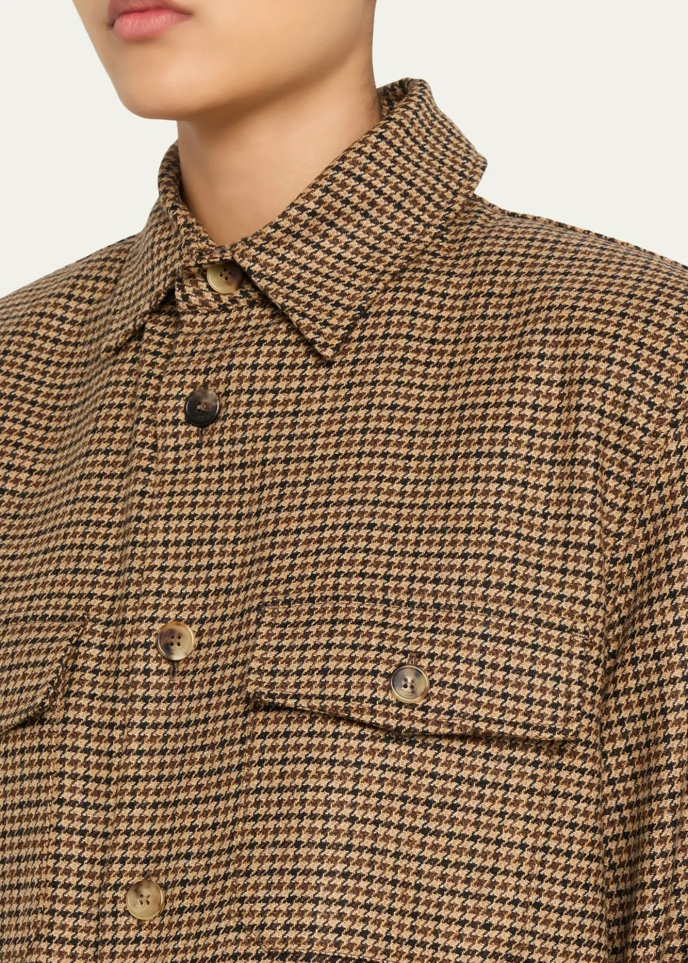 Saint LaurentHoundstooth Wool Shirt Jacket