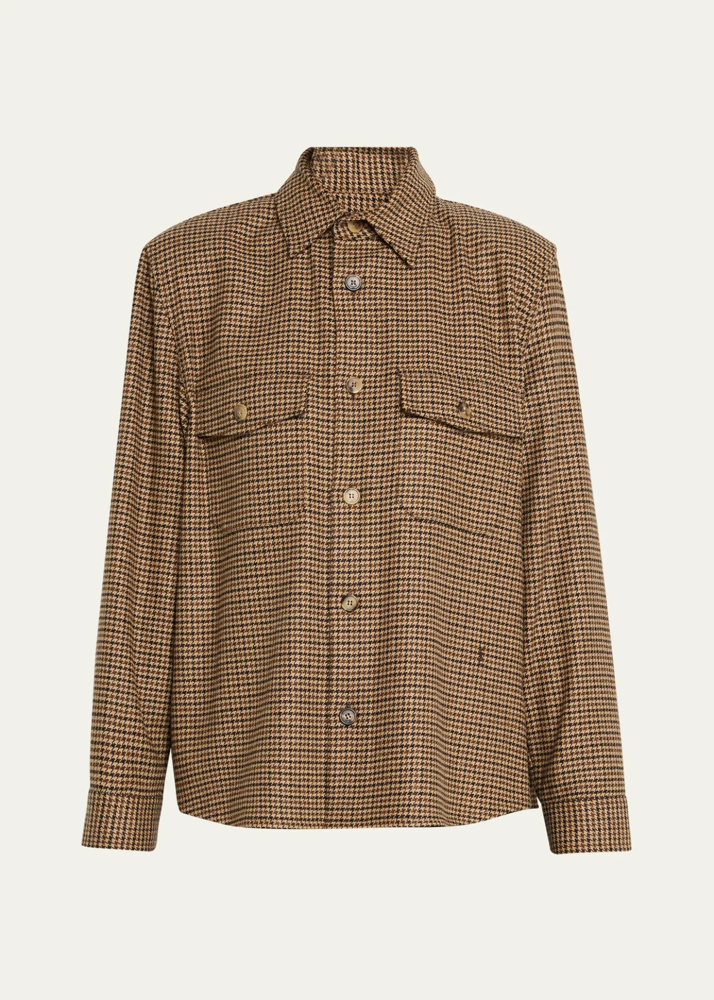 Saint LaurentHoundstooth Wool Shirt Jacket