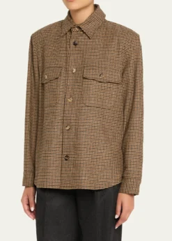 Saint LaurentHoundstooth Wool Shirt Jacket