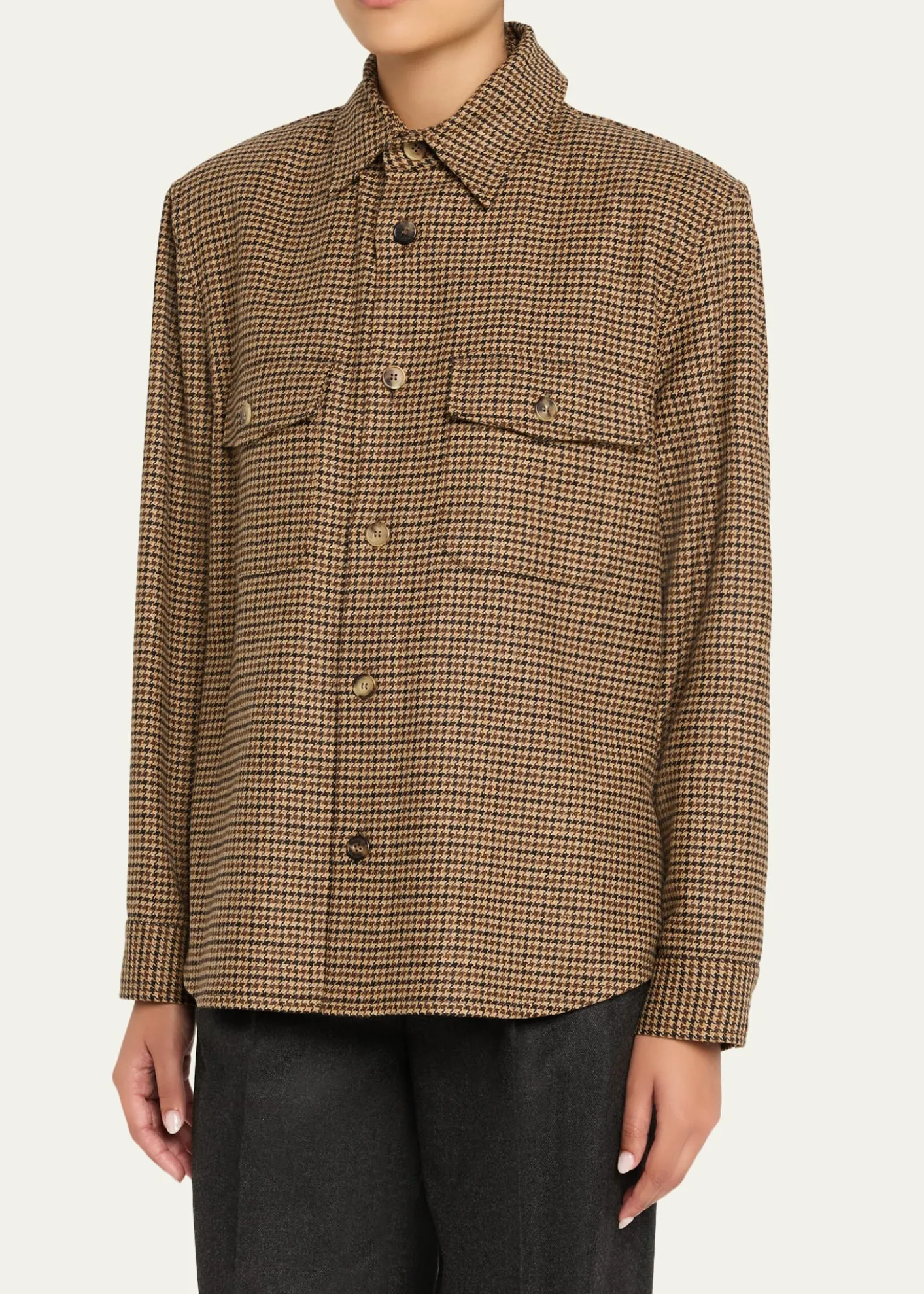 Saint LaurentHoundstooth Wool Shirt Jacket