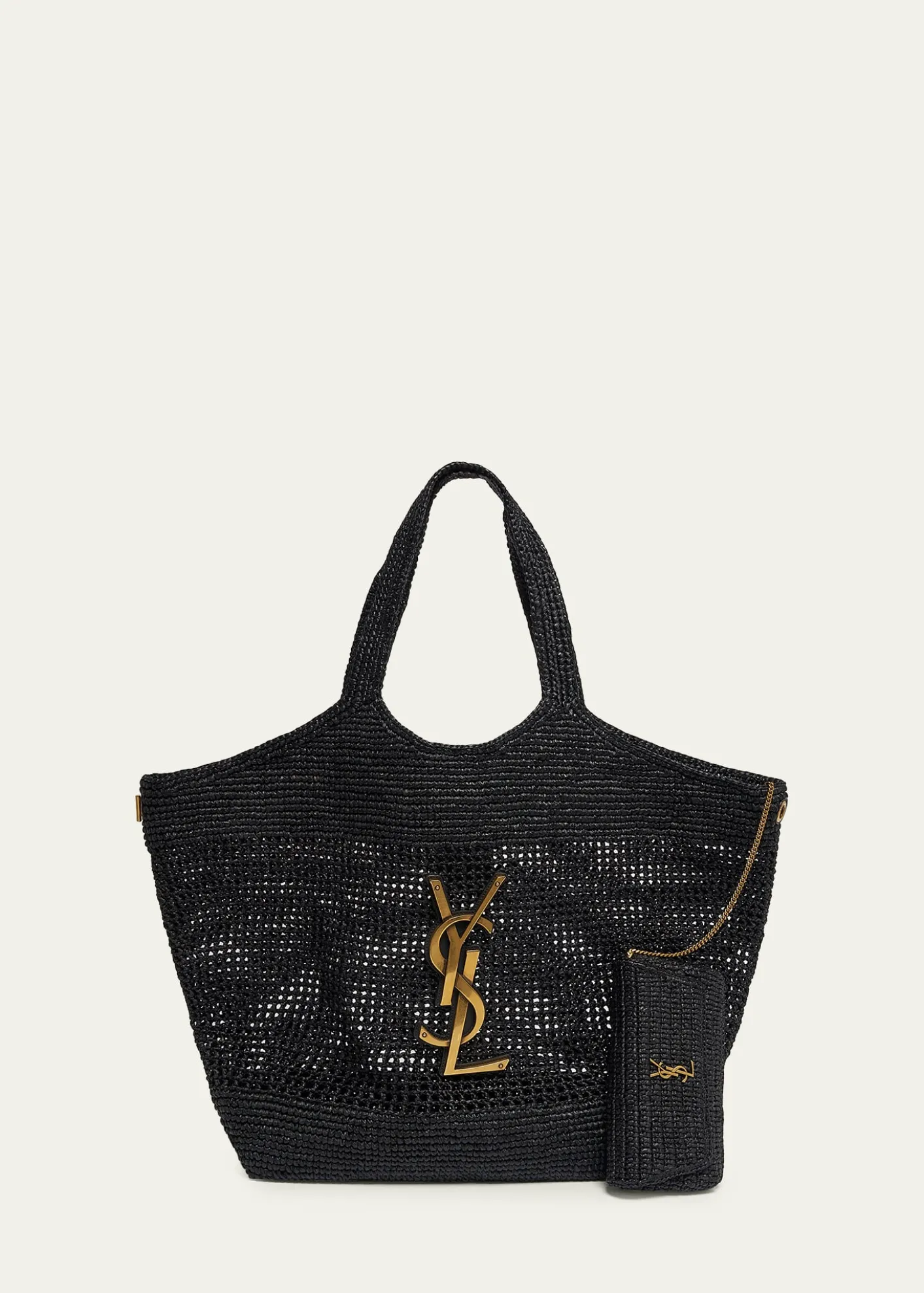 Saint LaurentIcare Medium Crochet Raffia Tote Bag