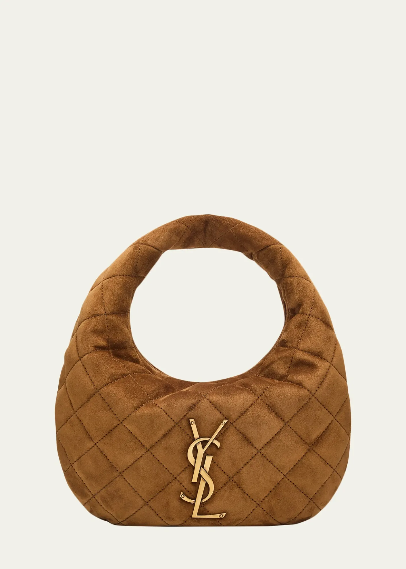 Saint LaurentIcarino Baby YSL Quilted Suede Hobo Bag