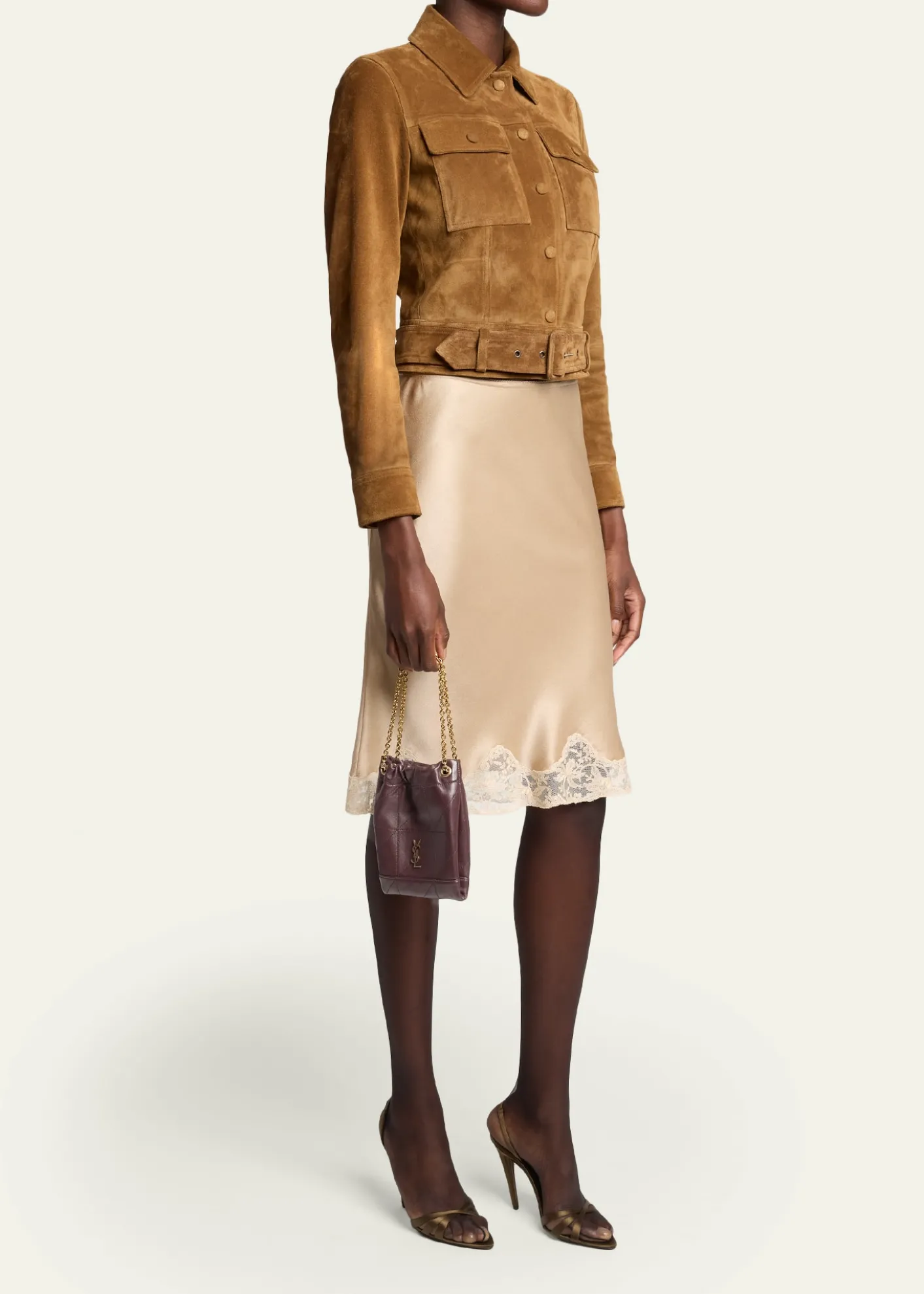Saint LaurentJamie Mini YSL Quilted Leather Pochon Shoulder Bag