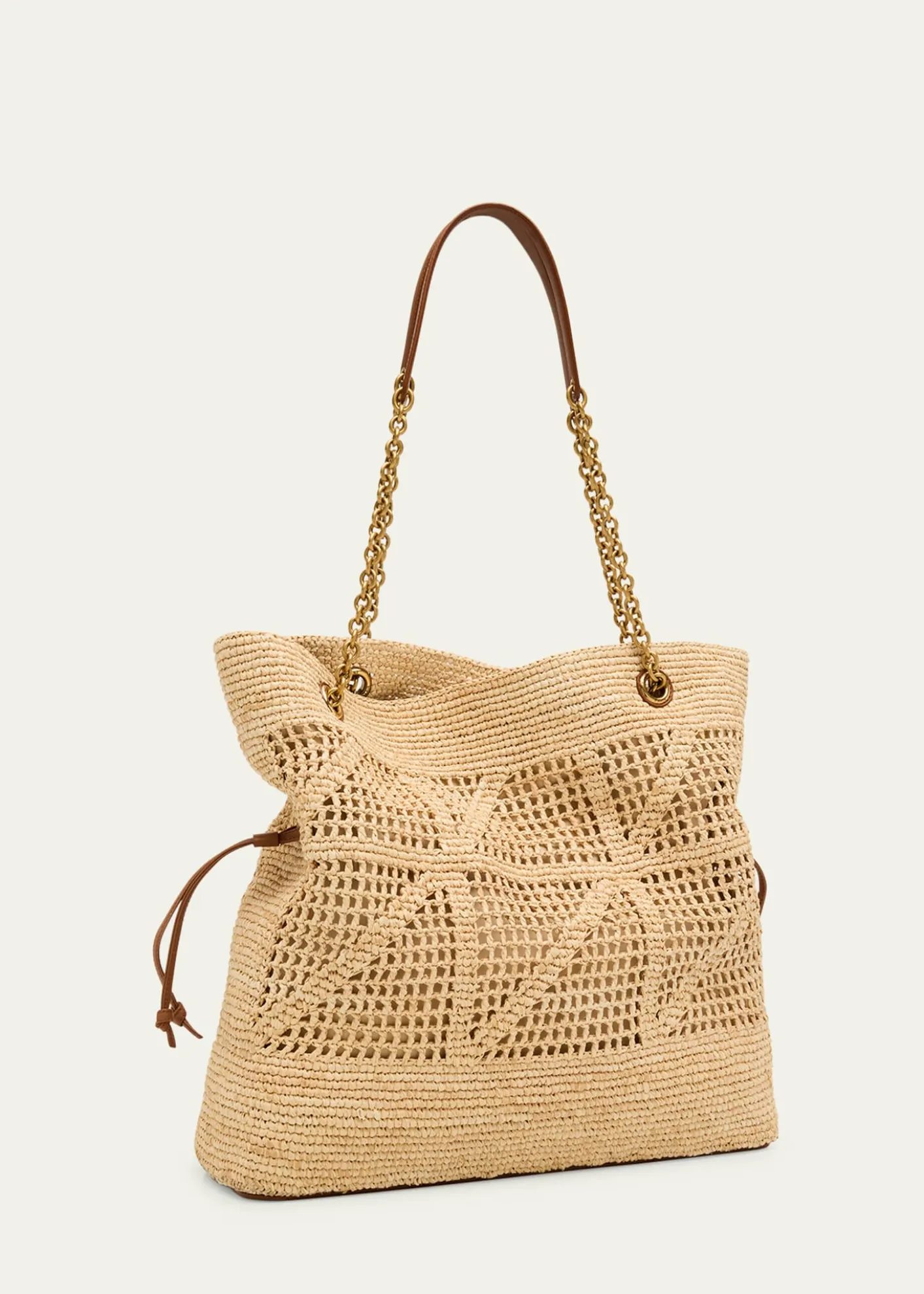 Saint LaurentJamie YSL Shopper Tote Bag in Woven Raffia