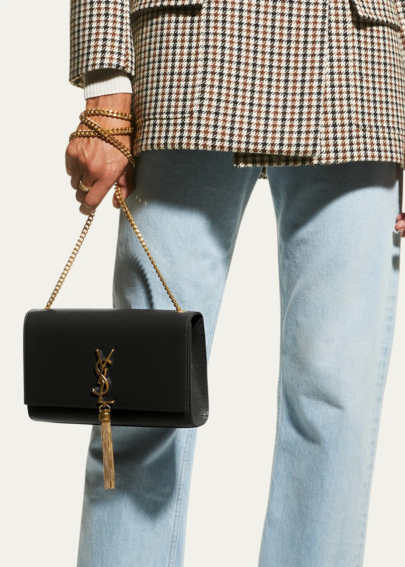 Saint LaurentKate Medium Tassel YSL Wallet on Chain in Grained Leather