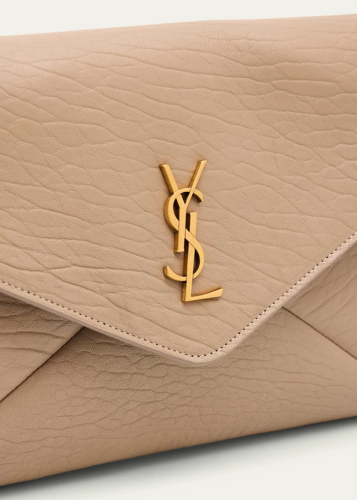 Saint LaurentLarge YSL Envelope Pouch Clutch Bag in Leather
