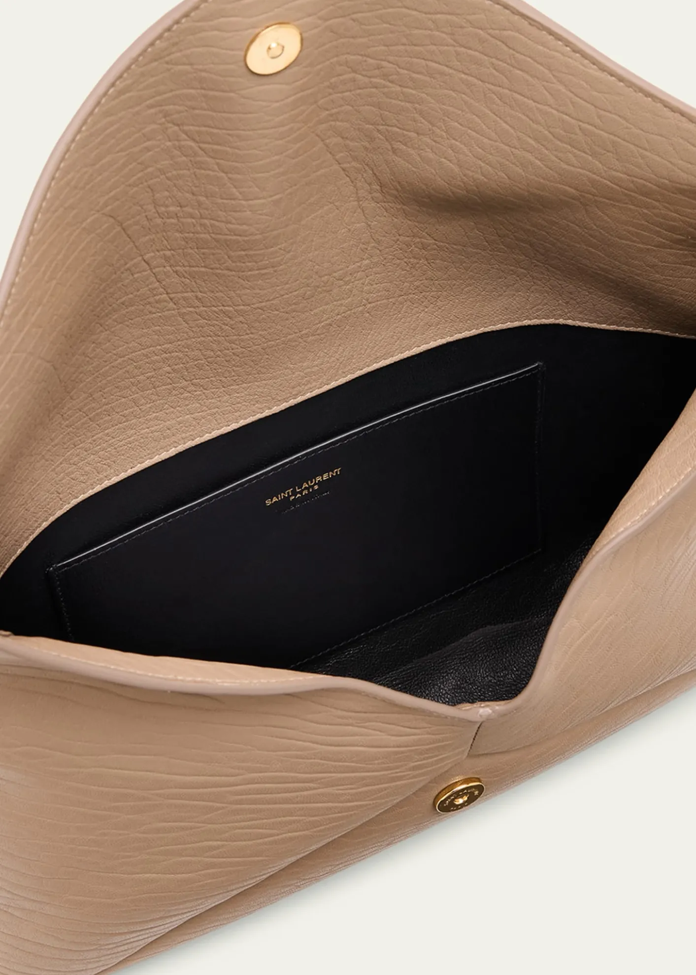Saint LaurentLarge YSL Envelope Pouch Clutch Bag in Leather
