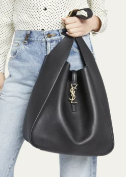 Saint LaurentLe 5 A 7 Large Shoulder Bucket Bag in Smooth Leather