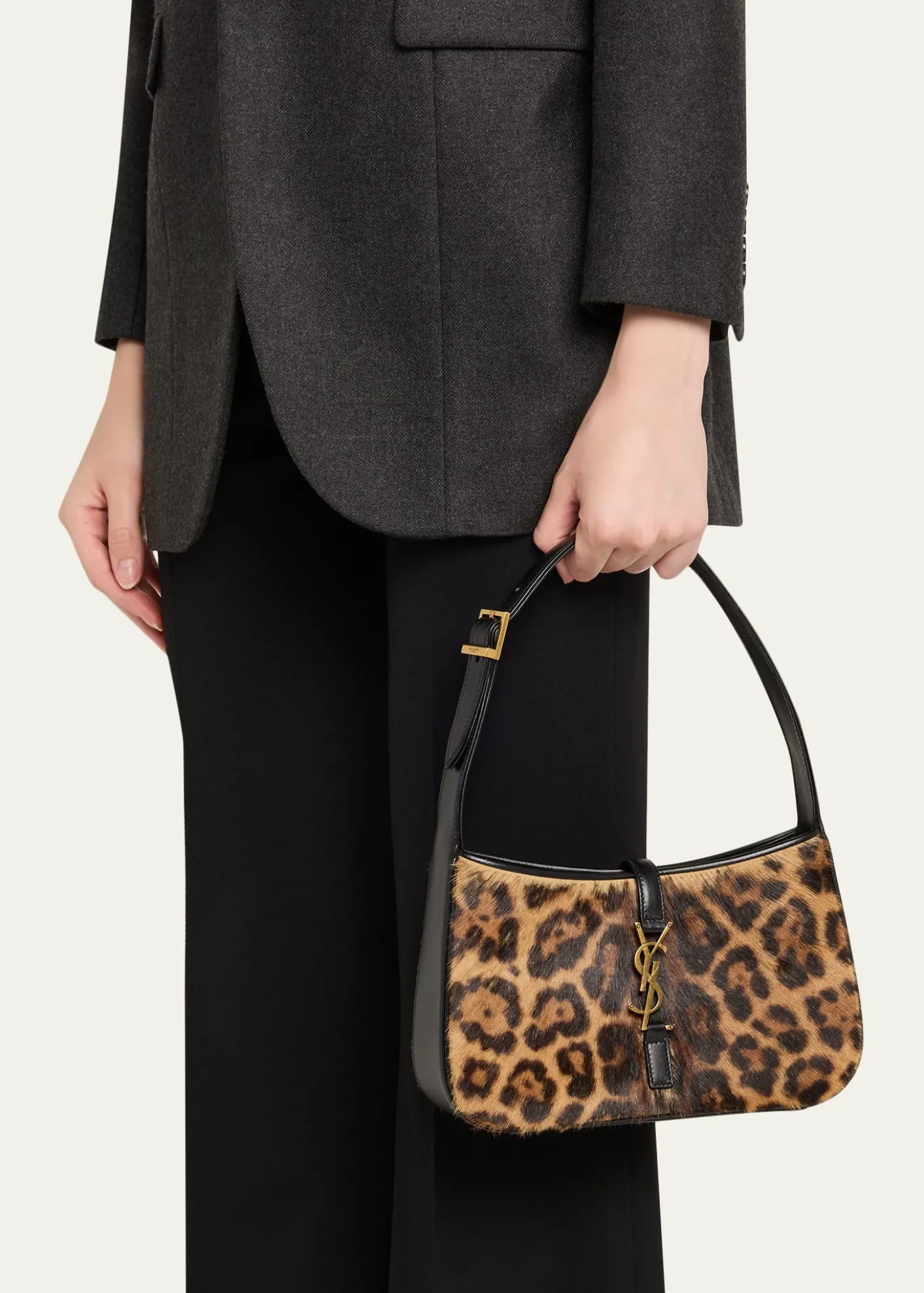 Saint LaurentLe 5 A 7 Shoulder Bag in Leopard-Print Calf Hair