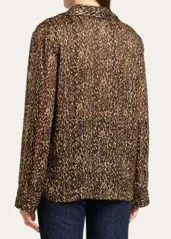 Saint LaurentLeopard-Print Pajama Blouse