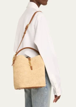 Saint LaurentLe 37 Raffia Bucket Bag