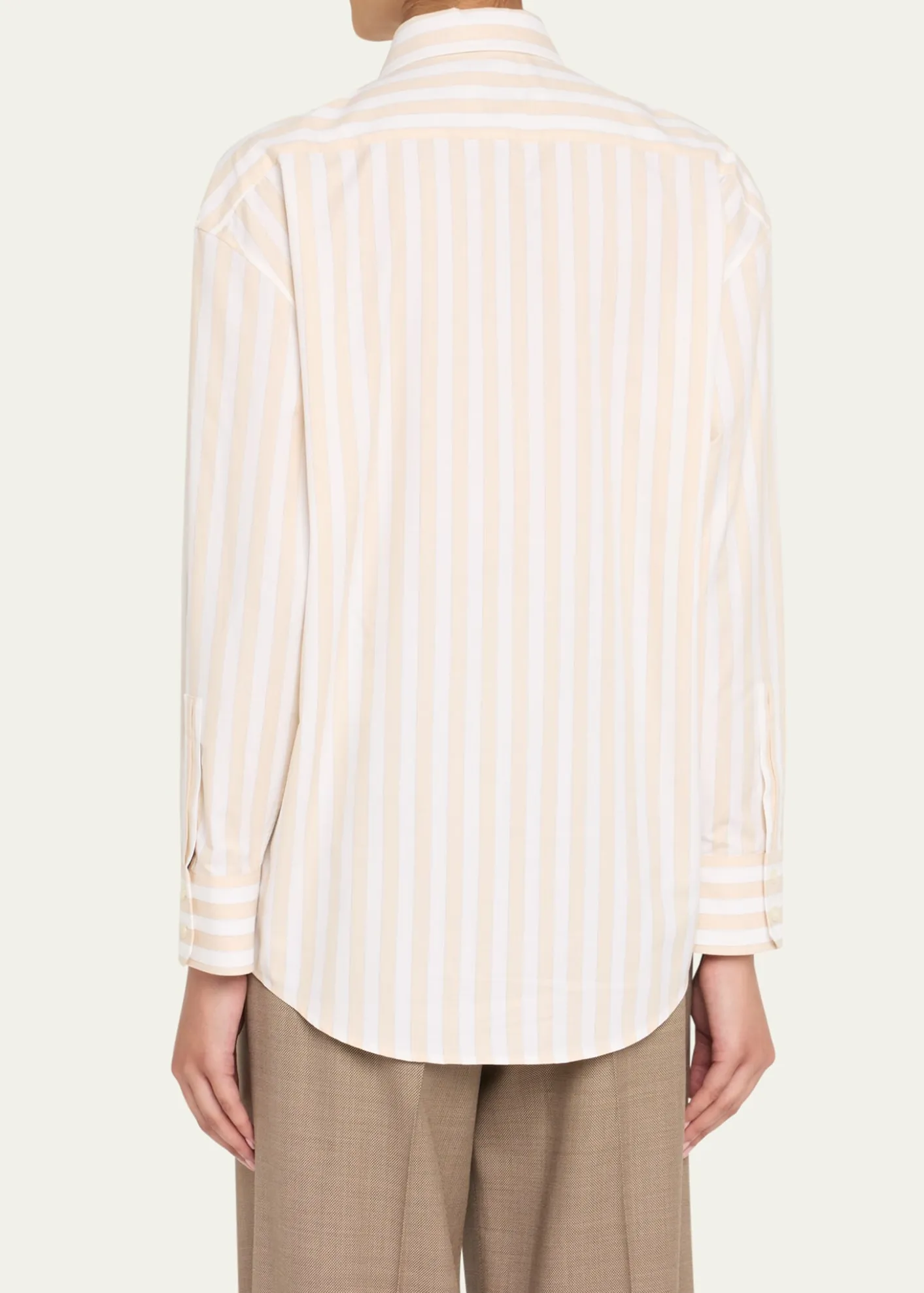 Saint LaurentLong-Sleeve Stripe Button-Down Blouse