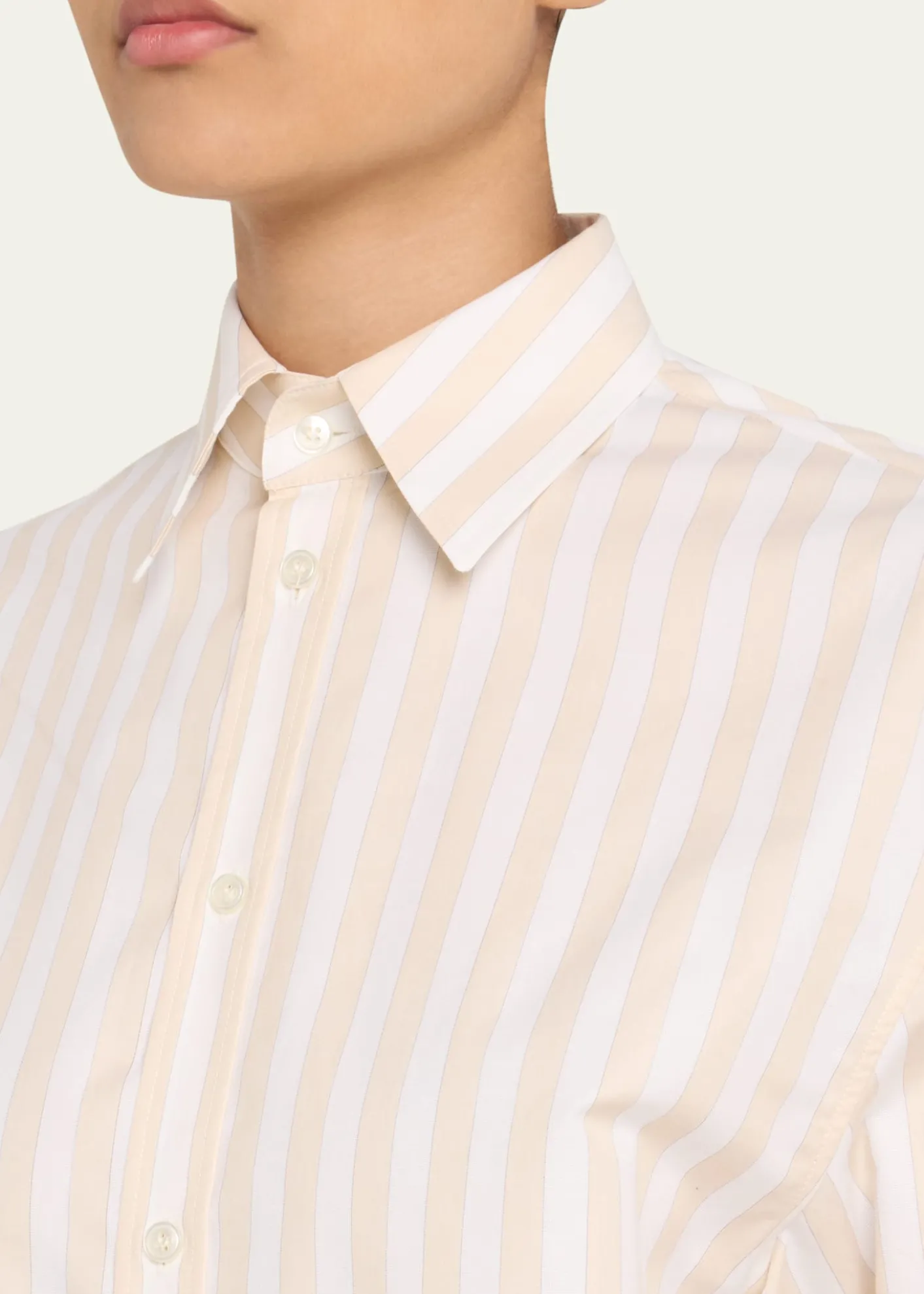 Saint LaurentLong-Sleeve Stripe Button-Down Blouse