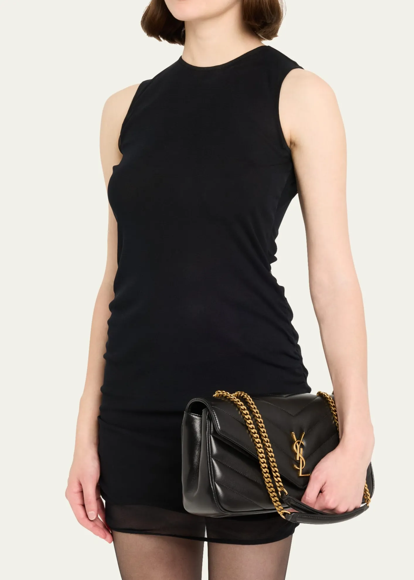 Saint LaurentLoulou Medium YSL Chain Shoulder Bag in Quilted Leather