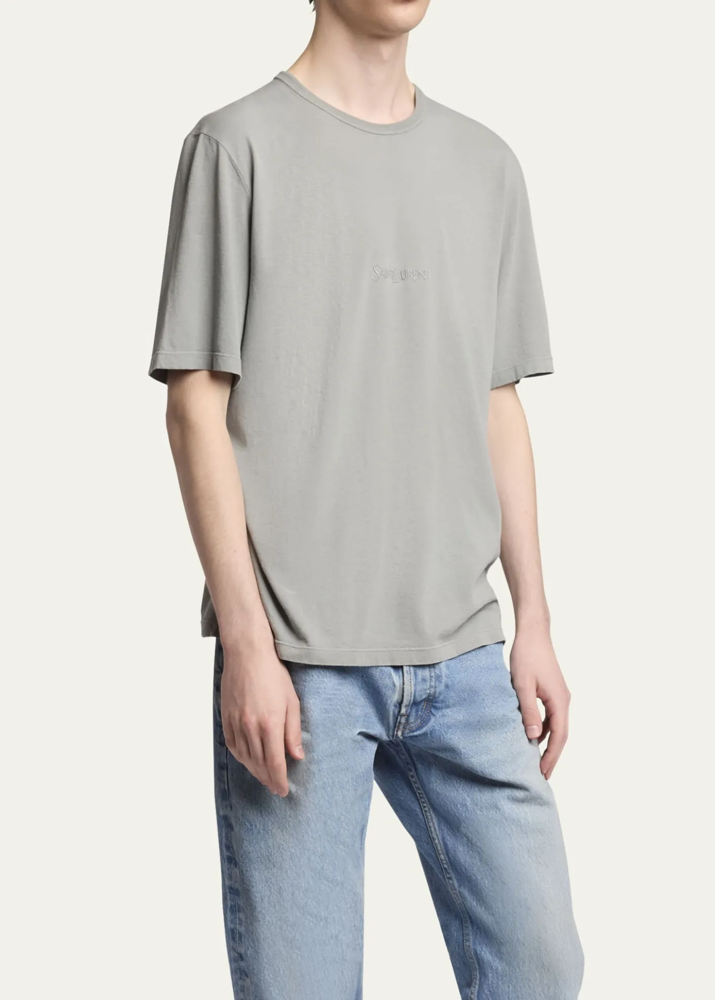Saint LaurentMen's Basic Logo T-Shirt