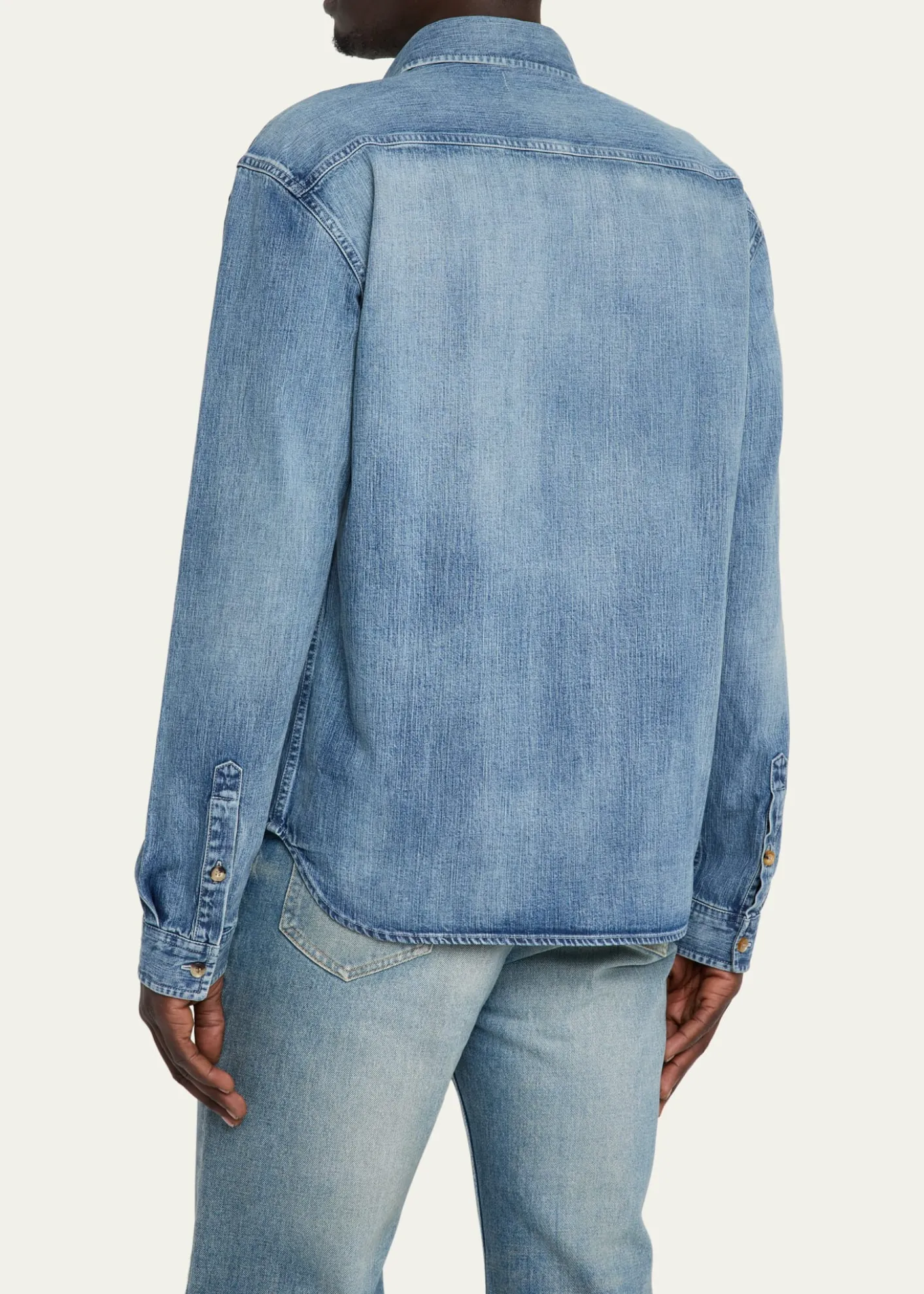 Saint LaurentMen's Cassandra Denim Button-Down Shirt